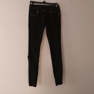 Almost Famous Black faux snake skin print jeans